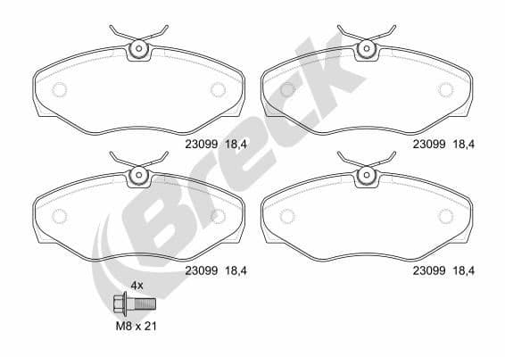 set placute frana,frana disc BRECK 23099 00 703 00
