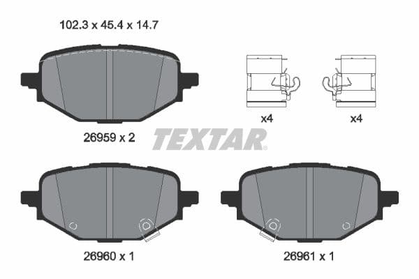 set placute frana,frana disc TEXTAR Q+ 2695901