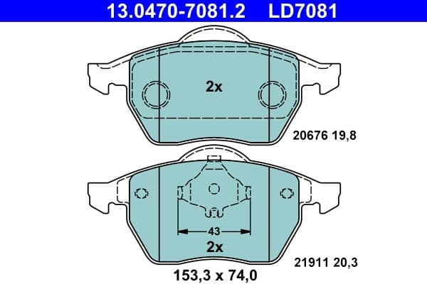 set placute frana,frana disc ATE Ceramic 13.0470-7081.2