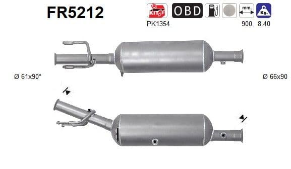Filtru funingine/particule, sist.de esapament AS FR5212