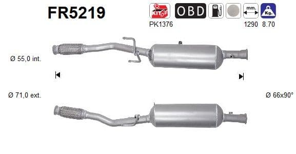 Filtru funingine/particule, sist.de esapament AS FR5219