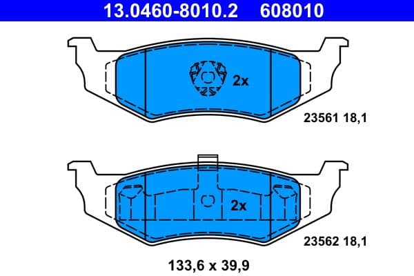 set placute frana,frana disc ATE 13.0460-8010.2
