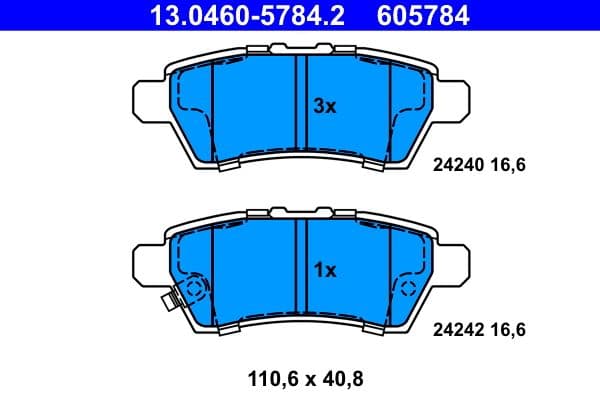 set placute frana,frana disc ATE 13.0460-5784.2