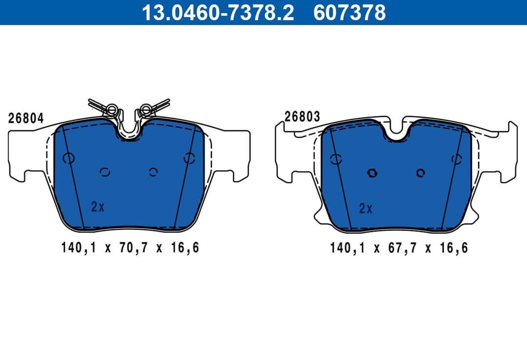 set placute frana,frana disc ATE 13.0460-7378.2