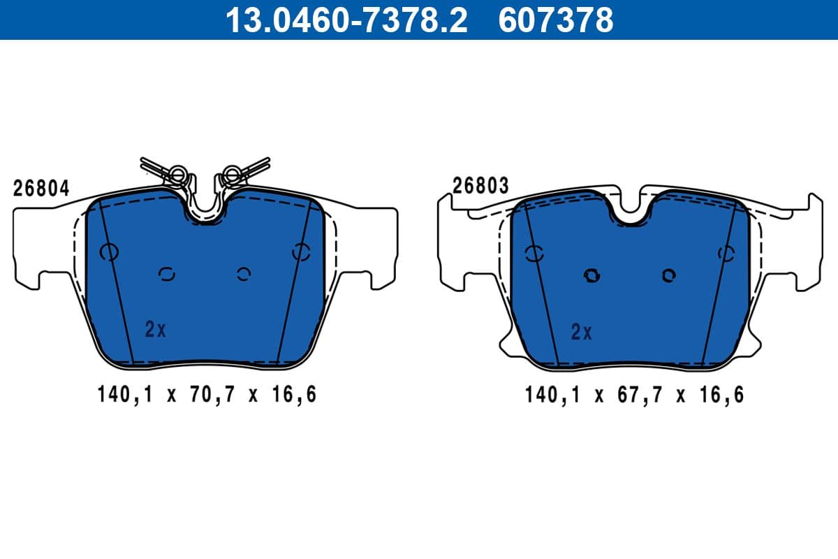 set placute frana,frana disc ATE 13.0460-7378.2