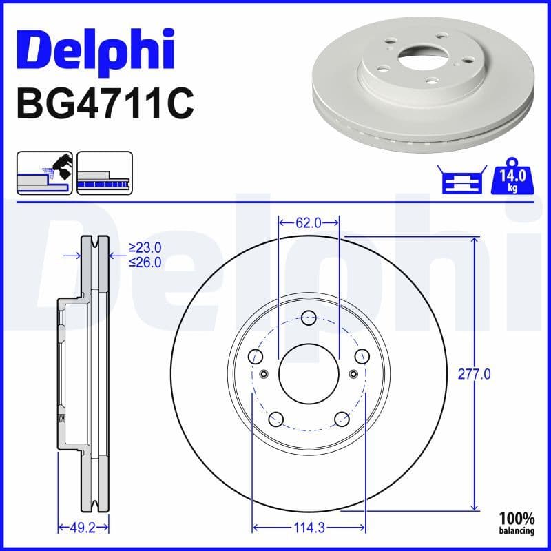 Disc frana DELPHI BG4711C