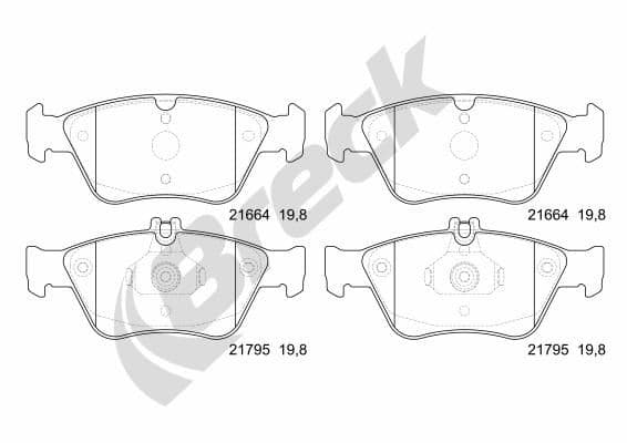 set placute frana,frana disc BRECK 21664 00 701 20