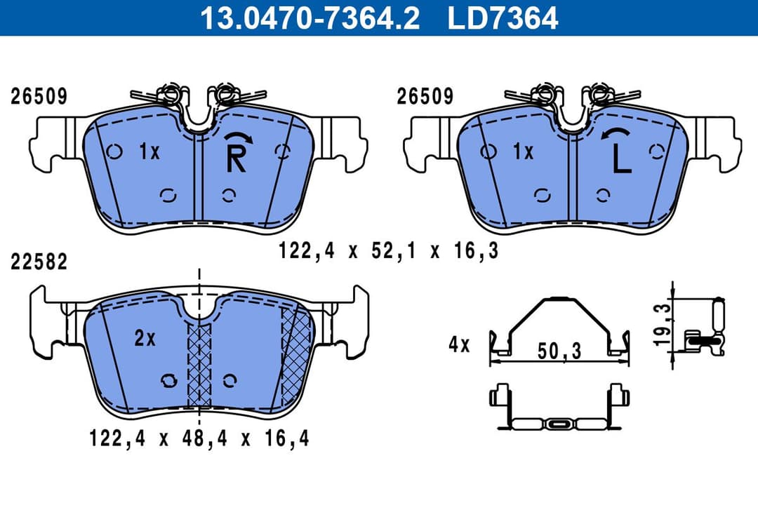 set placute frana,frana disc ATE Ceramic 13.0470-7364.2