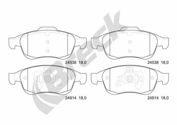 set placute frana,frana disc BRECK 24914 00 651 00