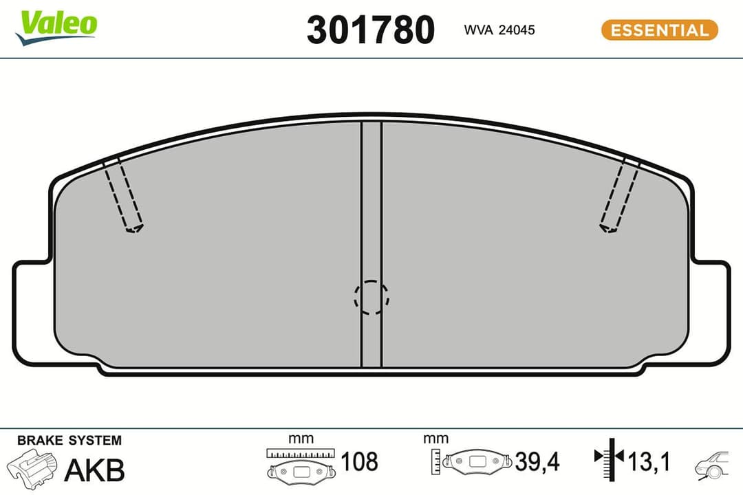 set placute frana,frana disc VALEO ESSENTIAL 301780