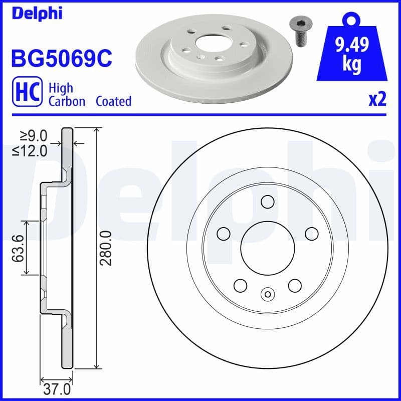 Disc frana DELPHI BG5069C