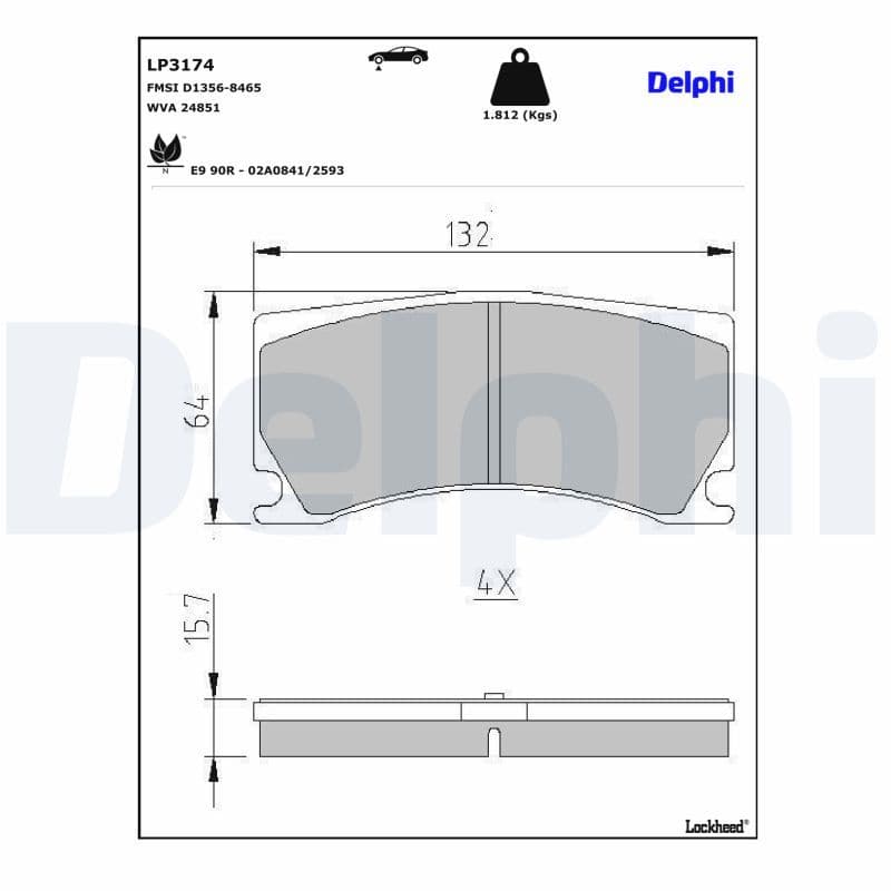 set placute frana,frana disc DELPHI LP3174