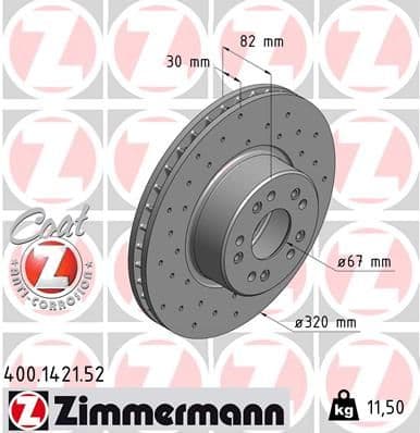 Disc frana ZIMMERMANN 400.1421.52