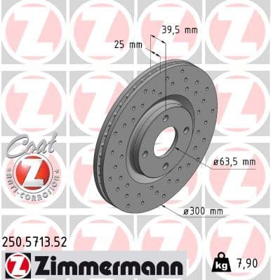 Disc frana ZIMMERMANN 250.5713.52