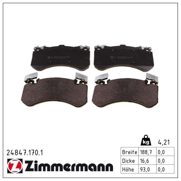 set placute frana,frana disc ZIMMERMANN 24847.170.1