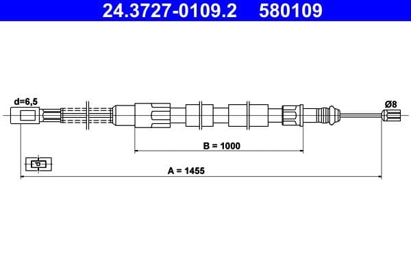 Cablu, frana de parcare ATE 24.3727-0109.2