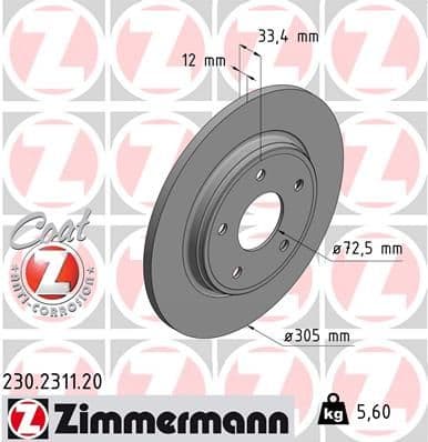 Disc frana ZIMMERMANN COAT Z 230.2311.20