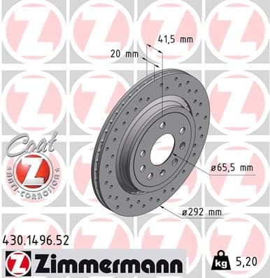 Disc frana ZIMMERMANN SPORT Z 430.1496.52