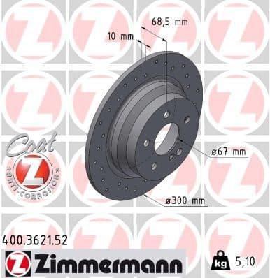 Disc frana ZIMMERMANN SPORT Z 400.3621.52