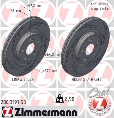 Disc frana ZIMMERMANN BLACK Z 280.3197.53