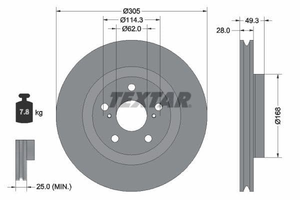 Disc frana TEXTAR PRO+ 92304305