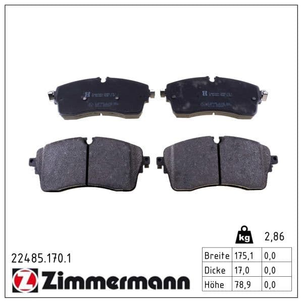 set placute frana,frana disc ZIMMERMANN 22485.170.1