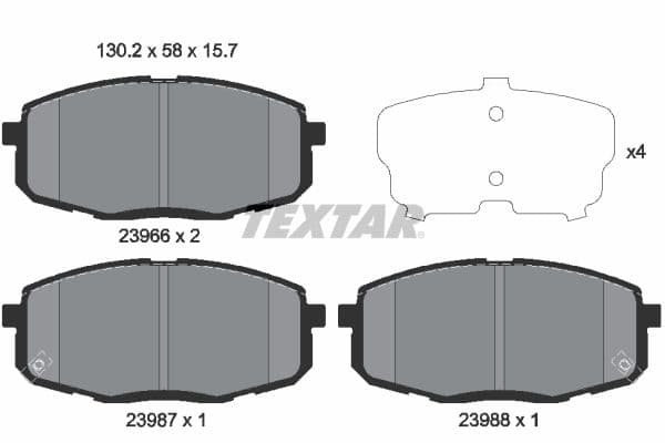 set placute frana,frana disc TEXTAR 2396601