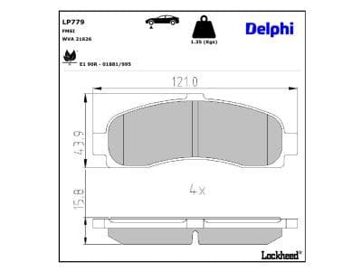 set placute frana,frana disc DELPHI LP779
