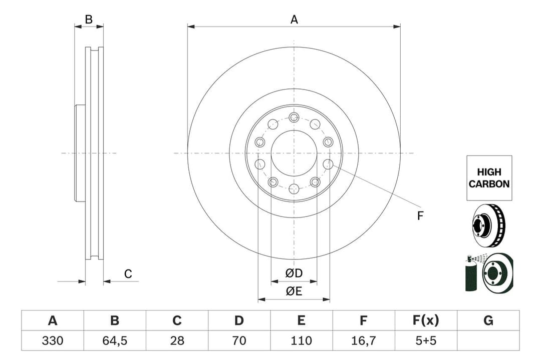 Disc frana BOSCH 0 986 479 E88