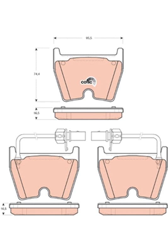 set placute frana,frana disc TRW COTEC GDB1688