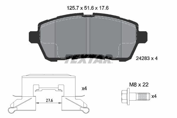 set placute frana,frana disc TEXTAR 2428302