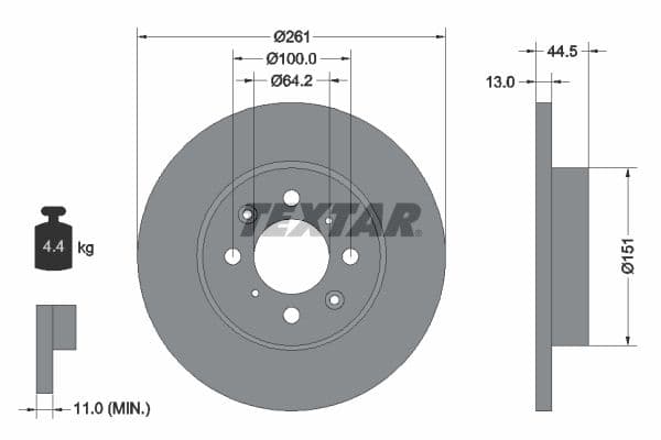 Disc frana TEXTAR 92090100
