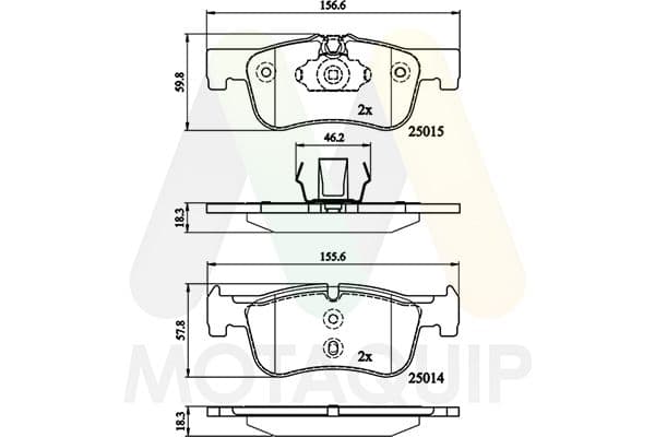 set placute frana,frana disc MOTAQUIP LVXL1728