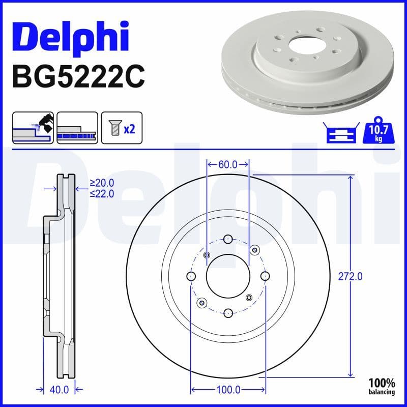 Disc frana DELPHI BG5222C