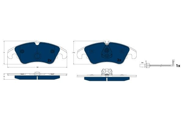 set placute frana,frana disc TRW ELECTRIC BLUE GDB1768BTE