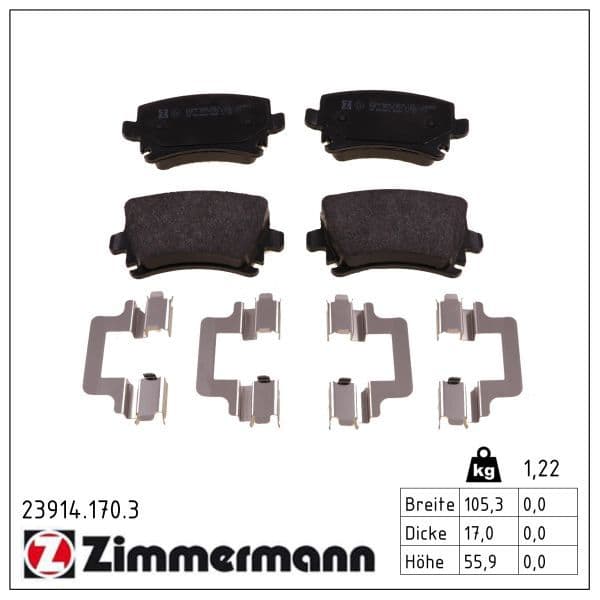 set placute frana,frana disc ZIMMERMANN 23914.170.3