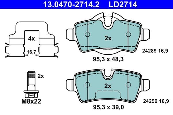 set placute frana,frana disc ATE Ceramic 13.0470-2714.2
