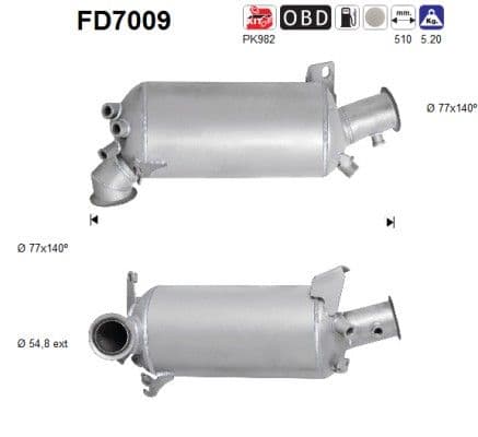 Filtru funingine/particule, sist.de esapament AS FD7009
