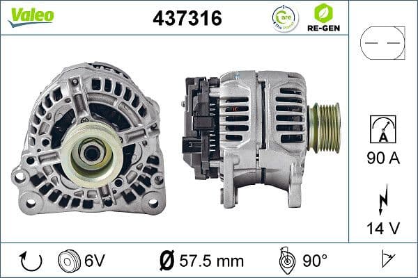 Generator / Alternator VALEO 437316