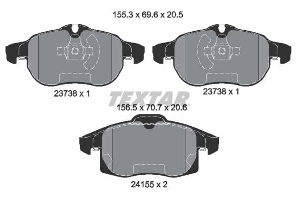 set placute frana,frana disc TEXTAR Q+ 2415501