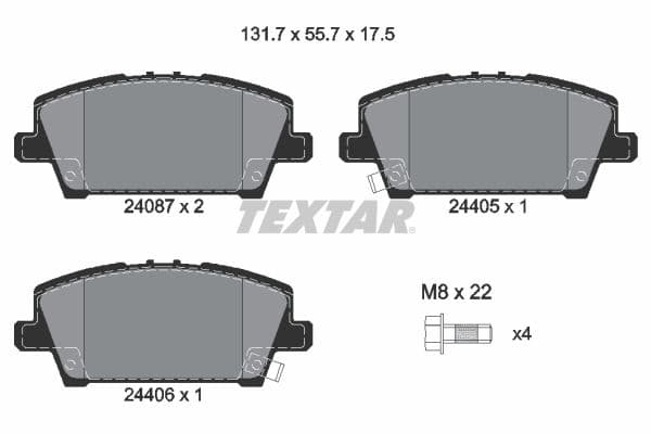 set placute frana,frana disc TEXTAR Q+ 2408701
