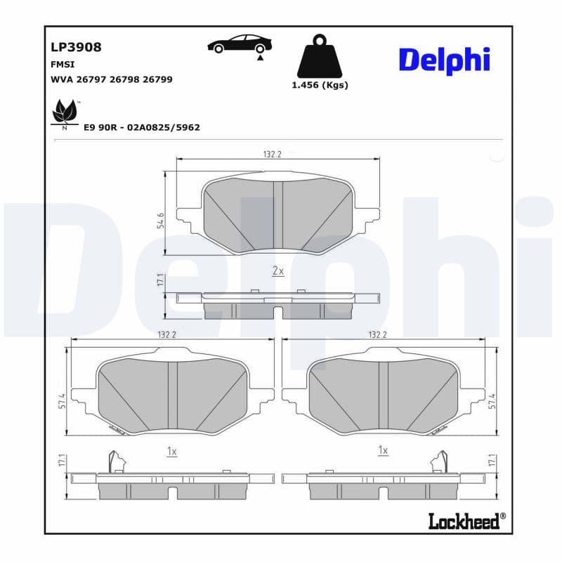 set placute frana,frana disc DELPHI LP3908