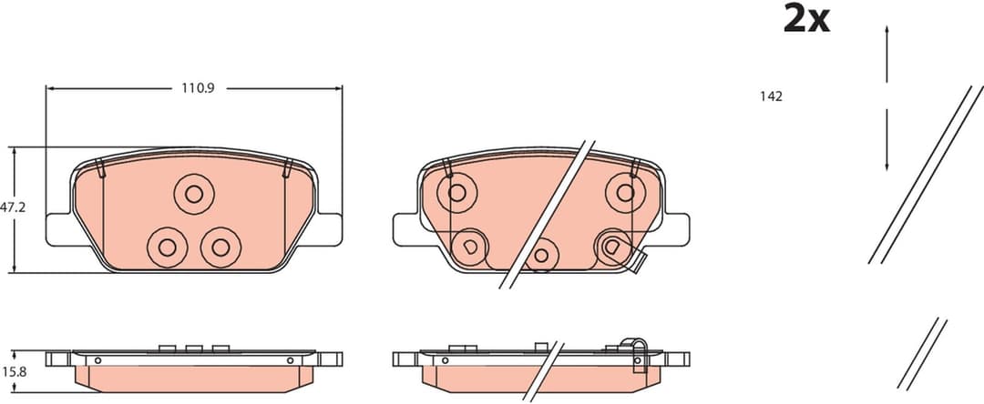 set placute frana,frana disc TRW GDB2491