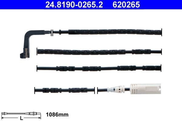 senzor de avertizare,uzura placute de frana ATE 24.8190-0265.2