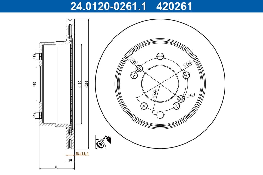 Disc frana ATE 24.0120-0261.1