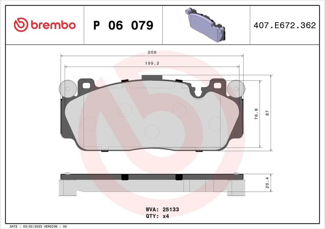 set placute frana,frana disc BREMBO PRIME LINE P 06 079