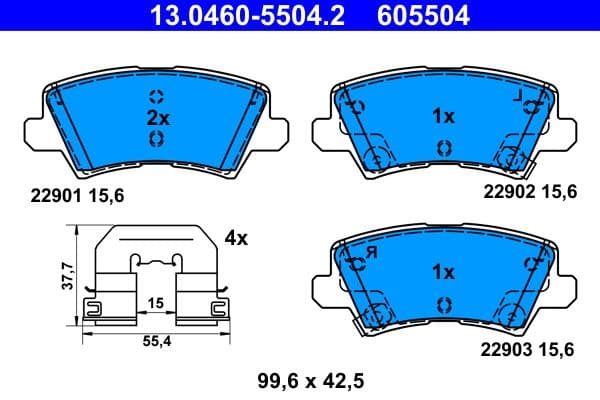 set placute frana,frana disc ATE 13.0460-5504.2