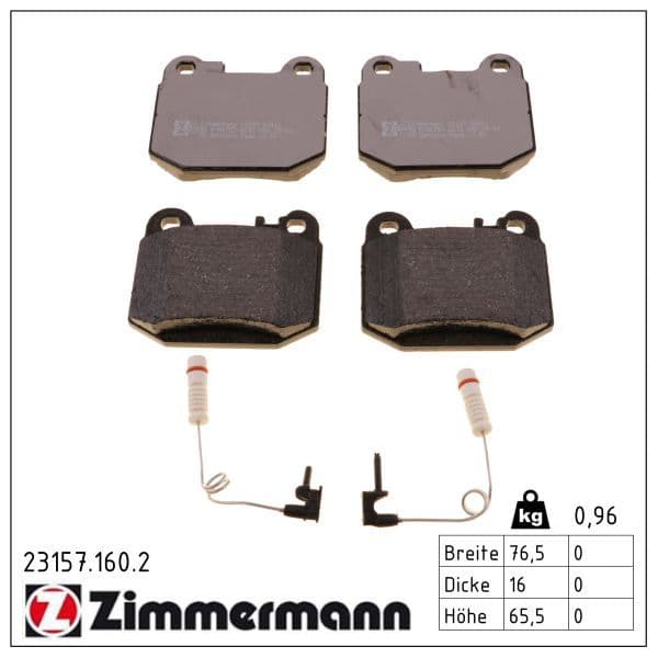 set placute frana,frana disc ZIMMERMANN 23157.160.2