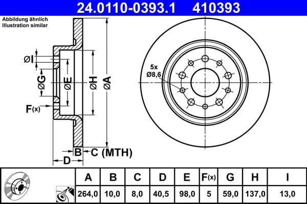 Disc frana ATE 24.0110-0393.1