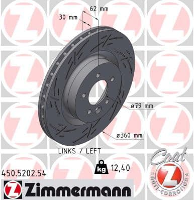 Disc frana ZIMMERMANN BLACK Z 450.5202.54